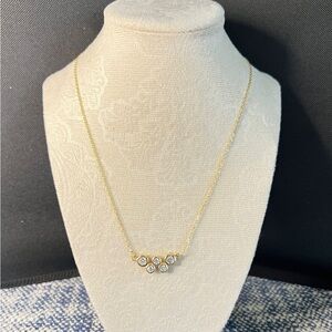 Elegant Gold Plated Silver Necklace with Zircons